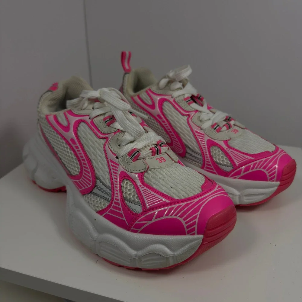 Chunky Sneakers‎ Women Size 9M Hot Pink White Mesh Athletic